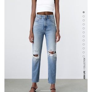 Ripped mom fit Zara jeans